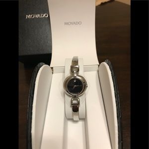 Ladies Movado VIVO  Black Dial Bangle Watch